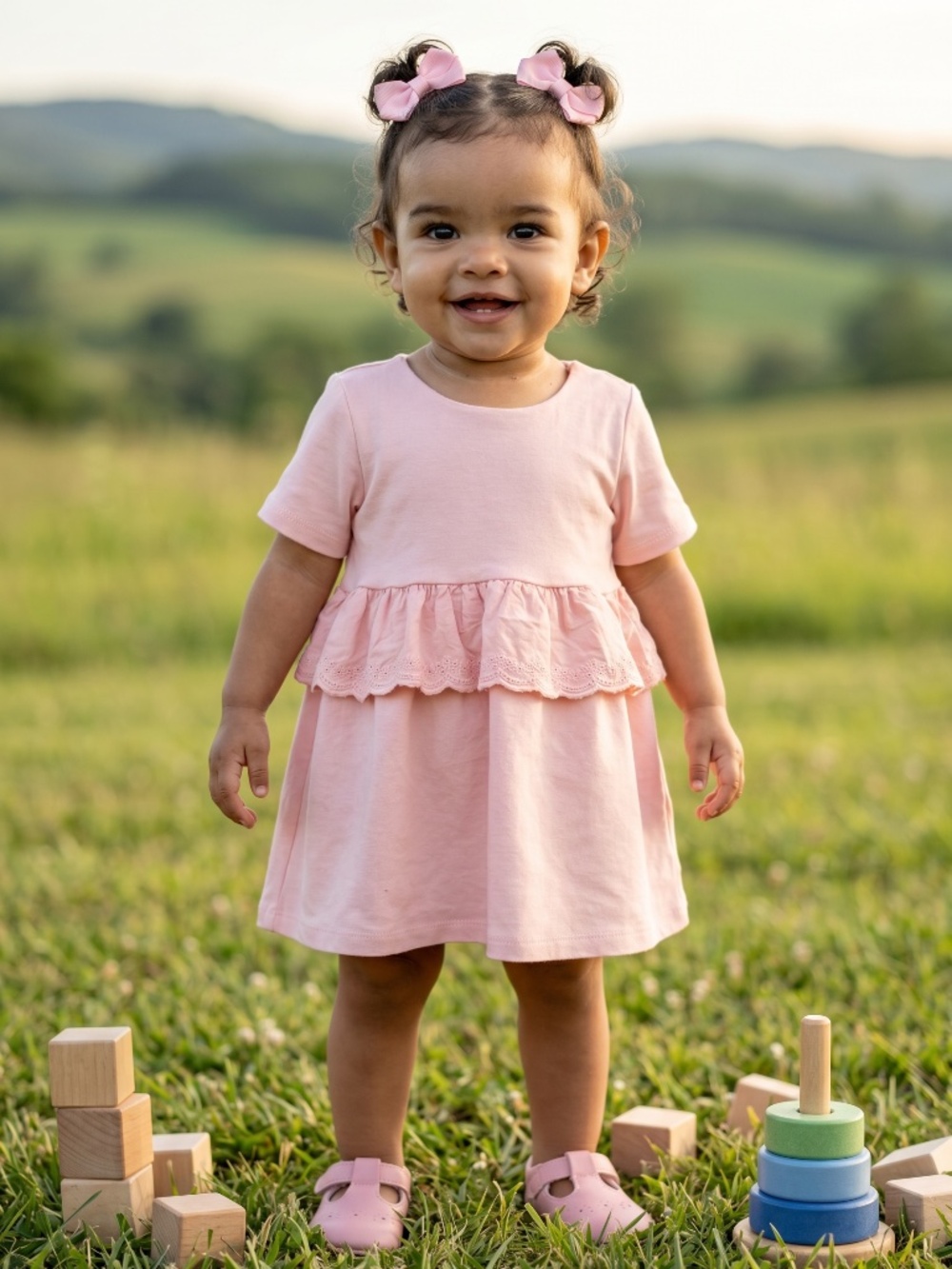 18month old super cute blush pink Tahari dress. Read for a twirl in the sunshine
